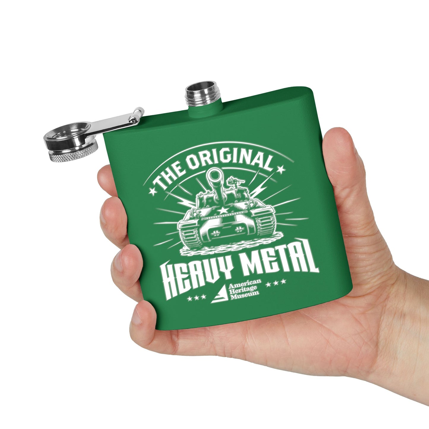 The Original Heavy Metal (Tank) Stainless Steel Flask, 6oz