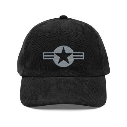 Embroidered Low-Visibility USAF Roundel Corduroy Cap