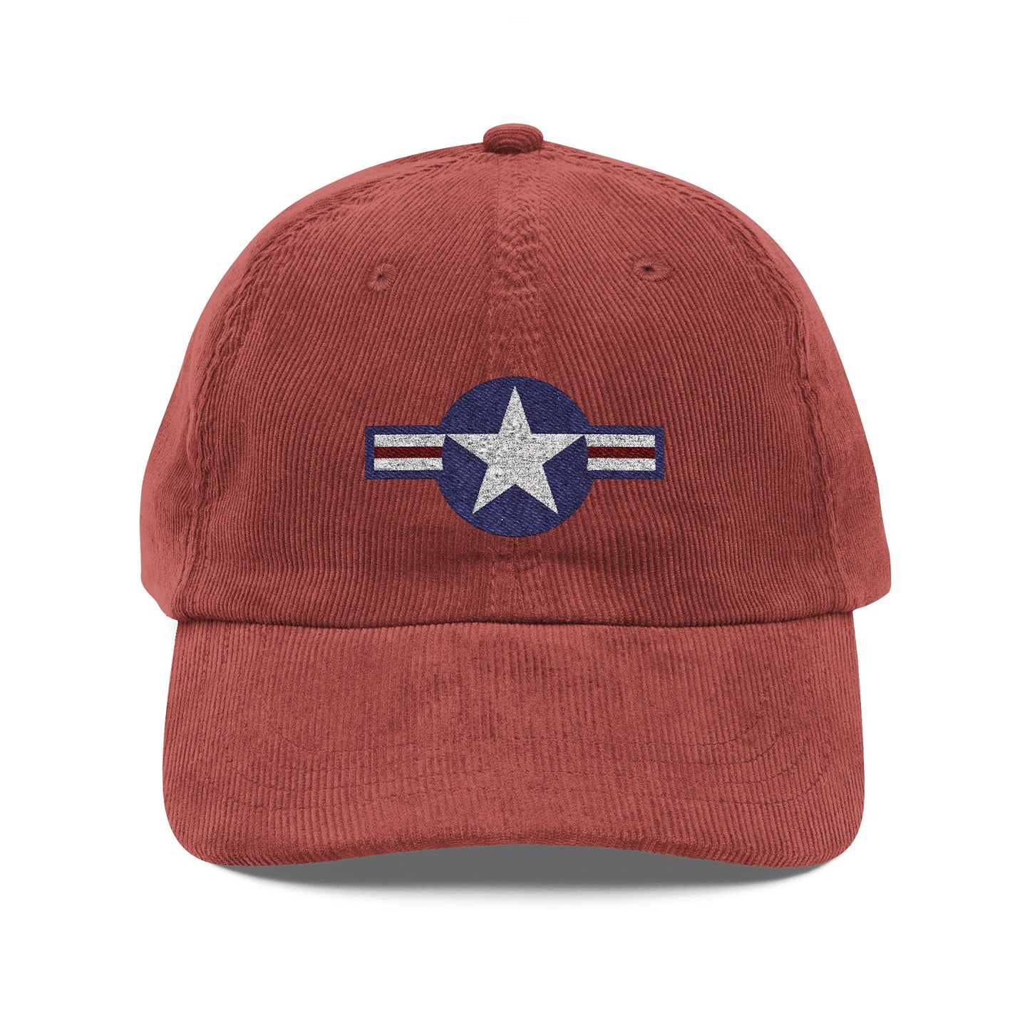 Embroidered USAF Roundel Corduroy Cap