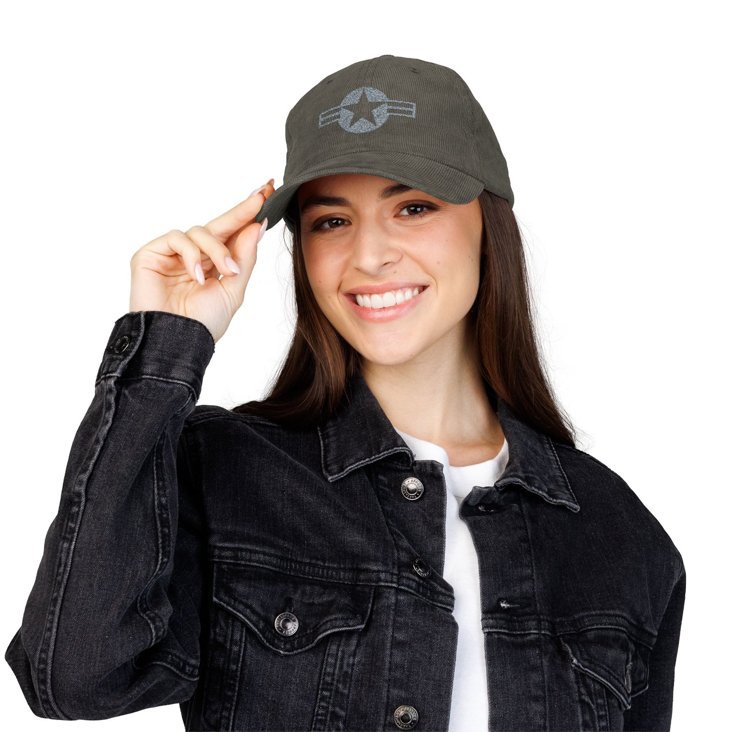Embroidered Low-Visibility USAF Roundel Corduroy Cap