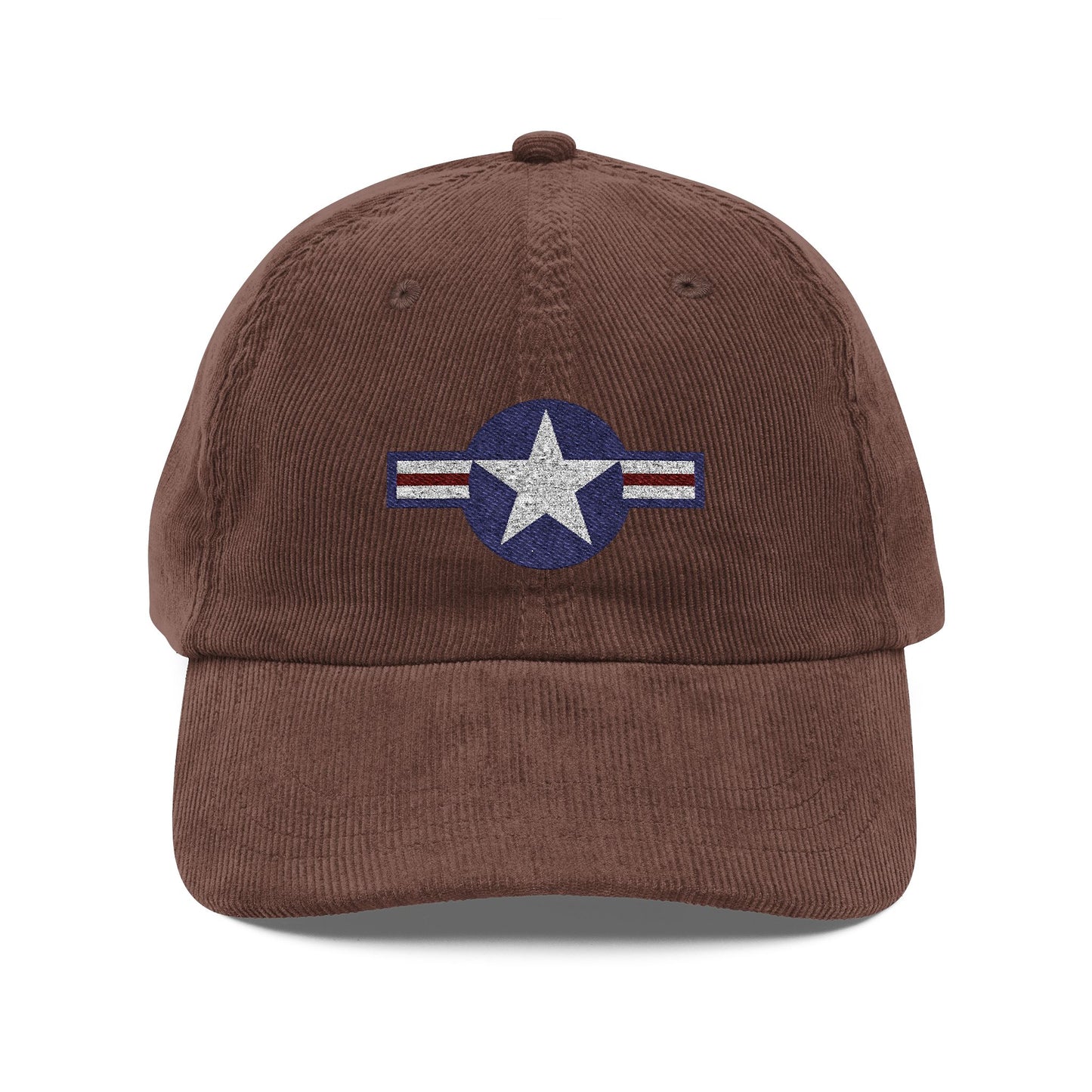 Embroidered USAF Roundel Corduroy Cap