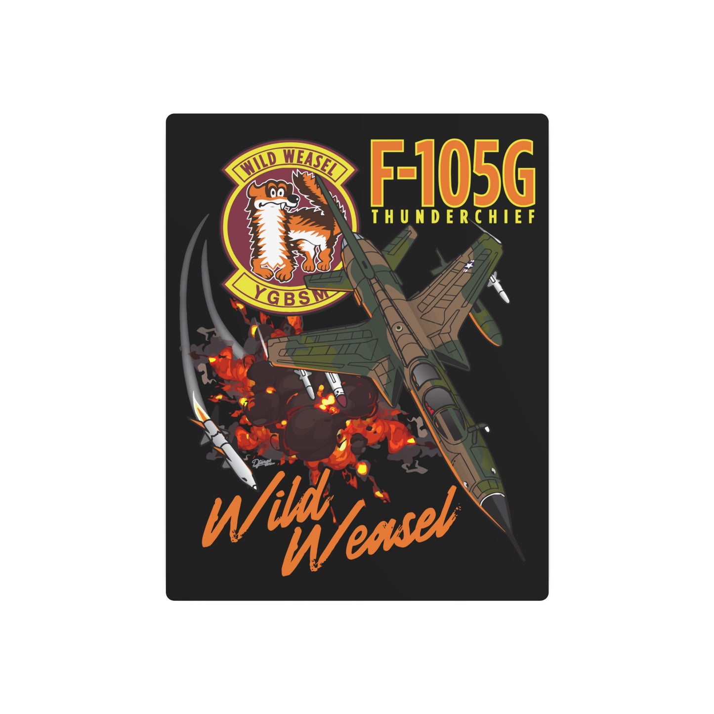 Wild Weasel Metal Sign