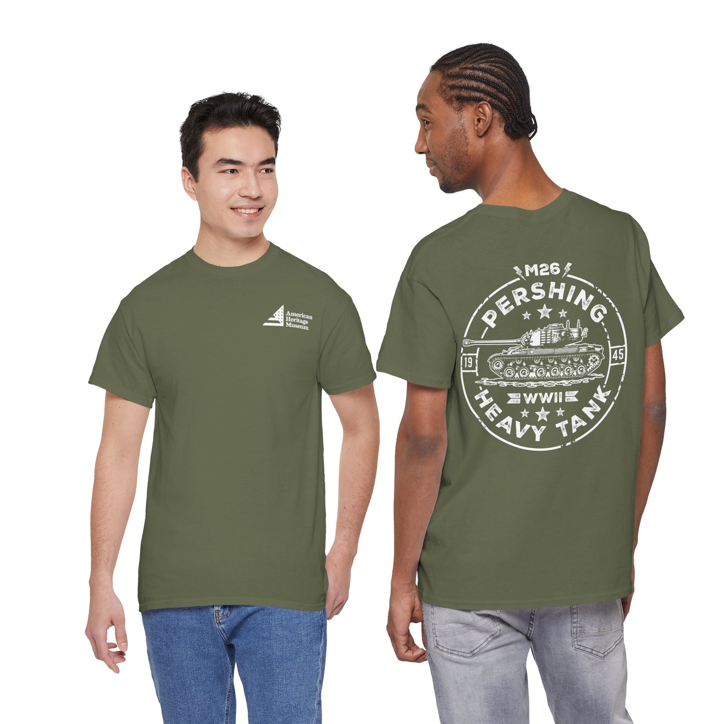 M26 Pershing WWII Heavy Tank Unisex Heavy Cotton Tee