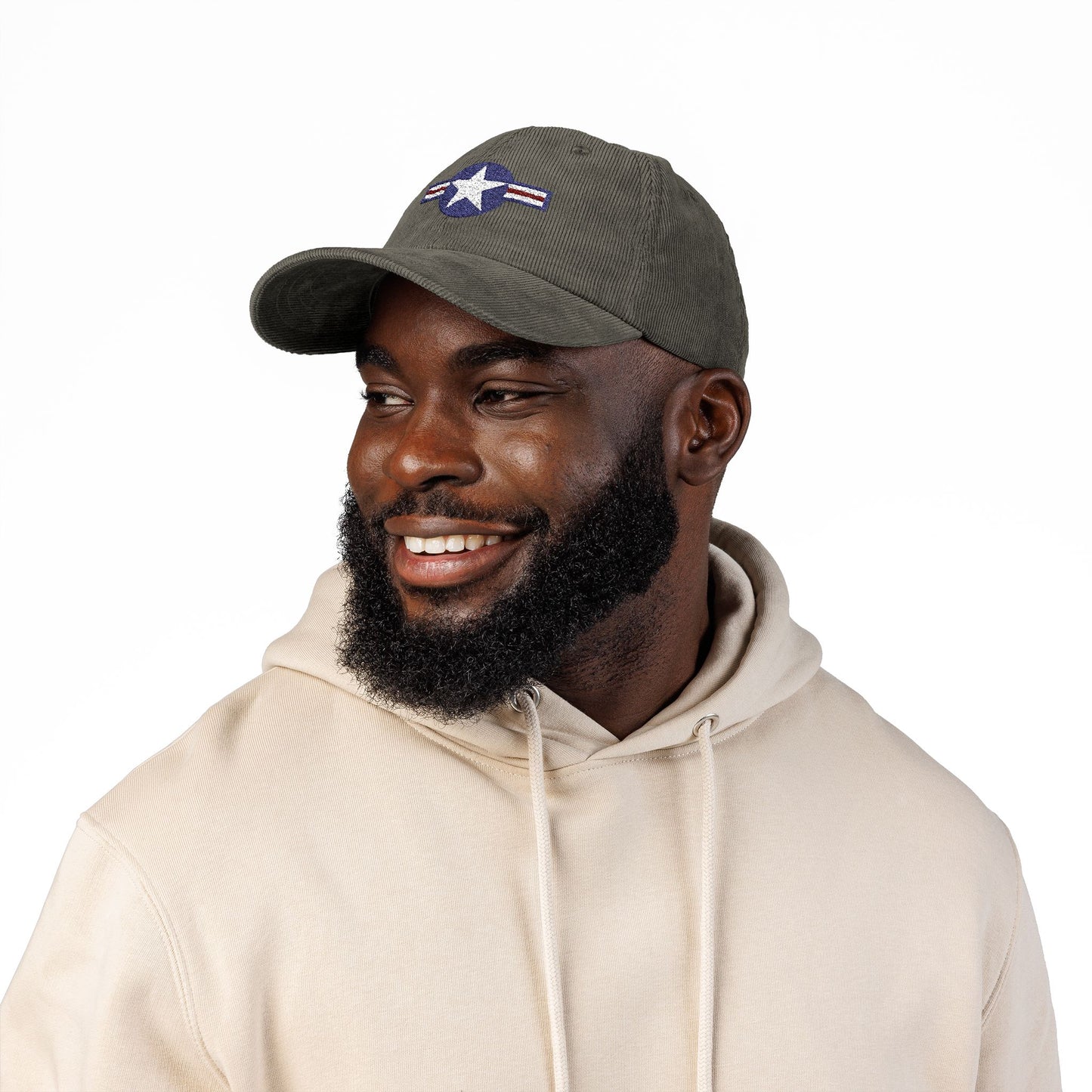 Embroidered USAF Roundel Corduroy Cap