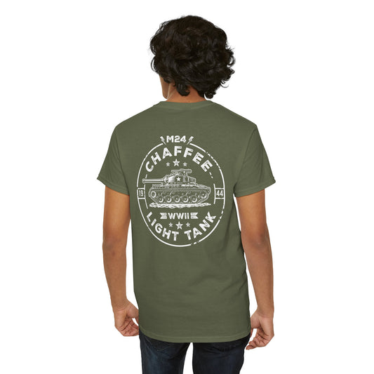 M24 Chaffee WWII Light Tank Unisex Heavy Cotton Tee