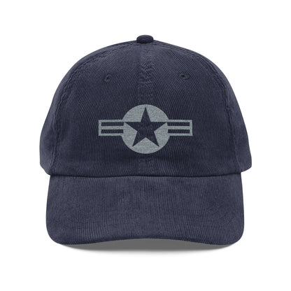 Embroidered Low-Visibility USAF Roundel Corduroy Cap