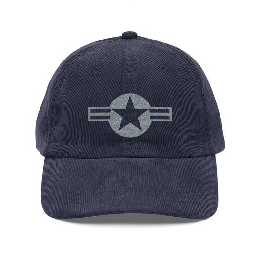 Embroidered Low-Visibility USAF Roundel Corduroy Cap