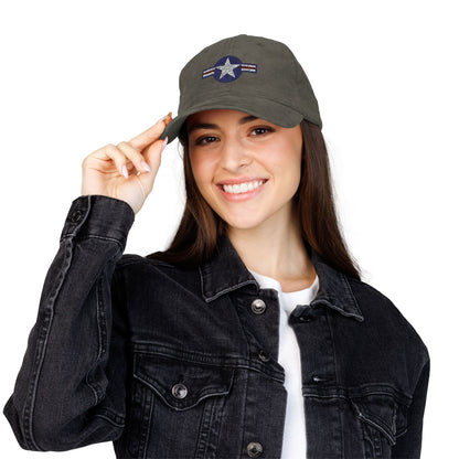 Embroidered USAF Roundel Corduroy Cap