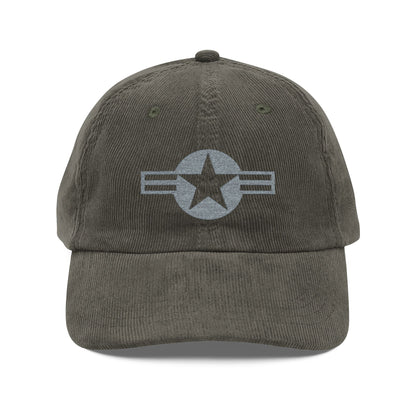Embroidered Low-Visibility USAF Roundel Corduroy Cap