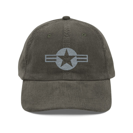 Embroidered Low-Visibility USAF Roundel Corduroy Cap