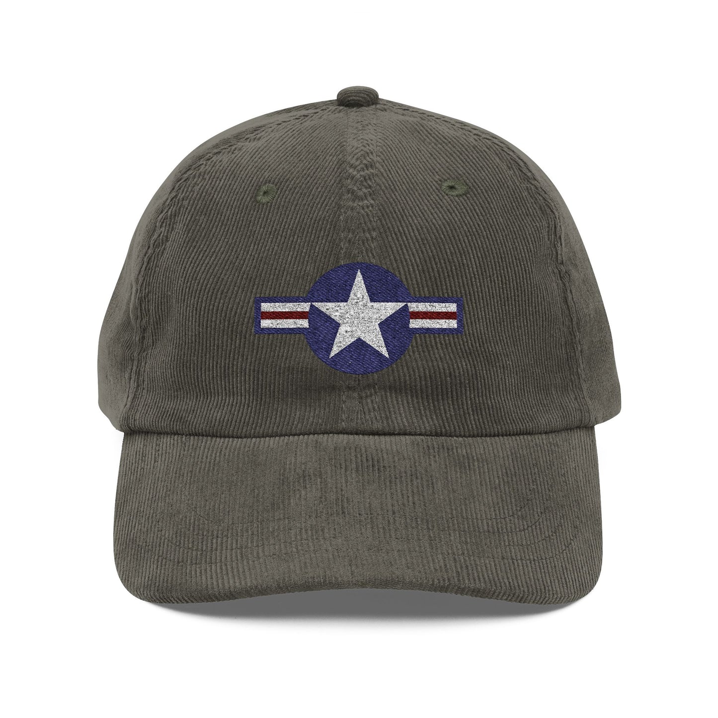 Embroidered USAF Roundel Corduroy Cap